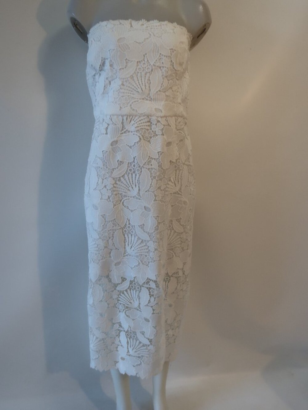 Women Vineyard Vine x Kentucky Derby Wht (Item-442) Strapless Lace Midi Dress 14